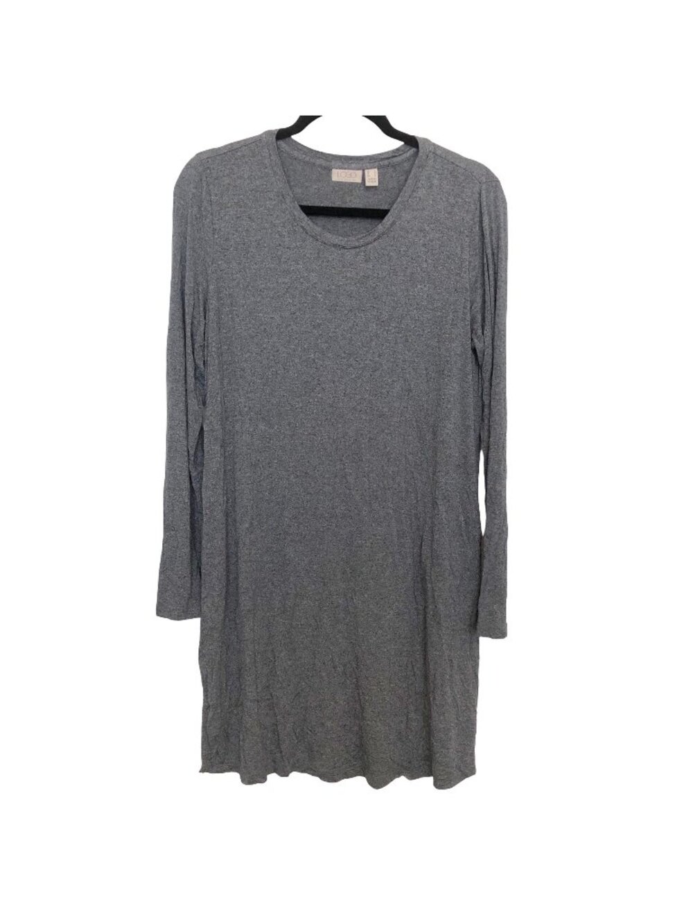 LOGO Lori Goldstein Women's Dark Grey Long Sleeve Dress L